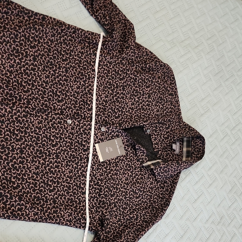 Van Heusen Black and Brown Patterned Button Down Shirt - Picture 15 of 16